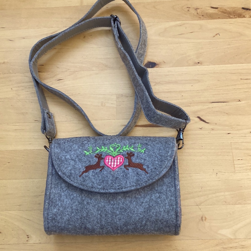 German Gray Crossbody Bag - Waldschütz (brand) - embroidered